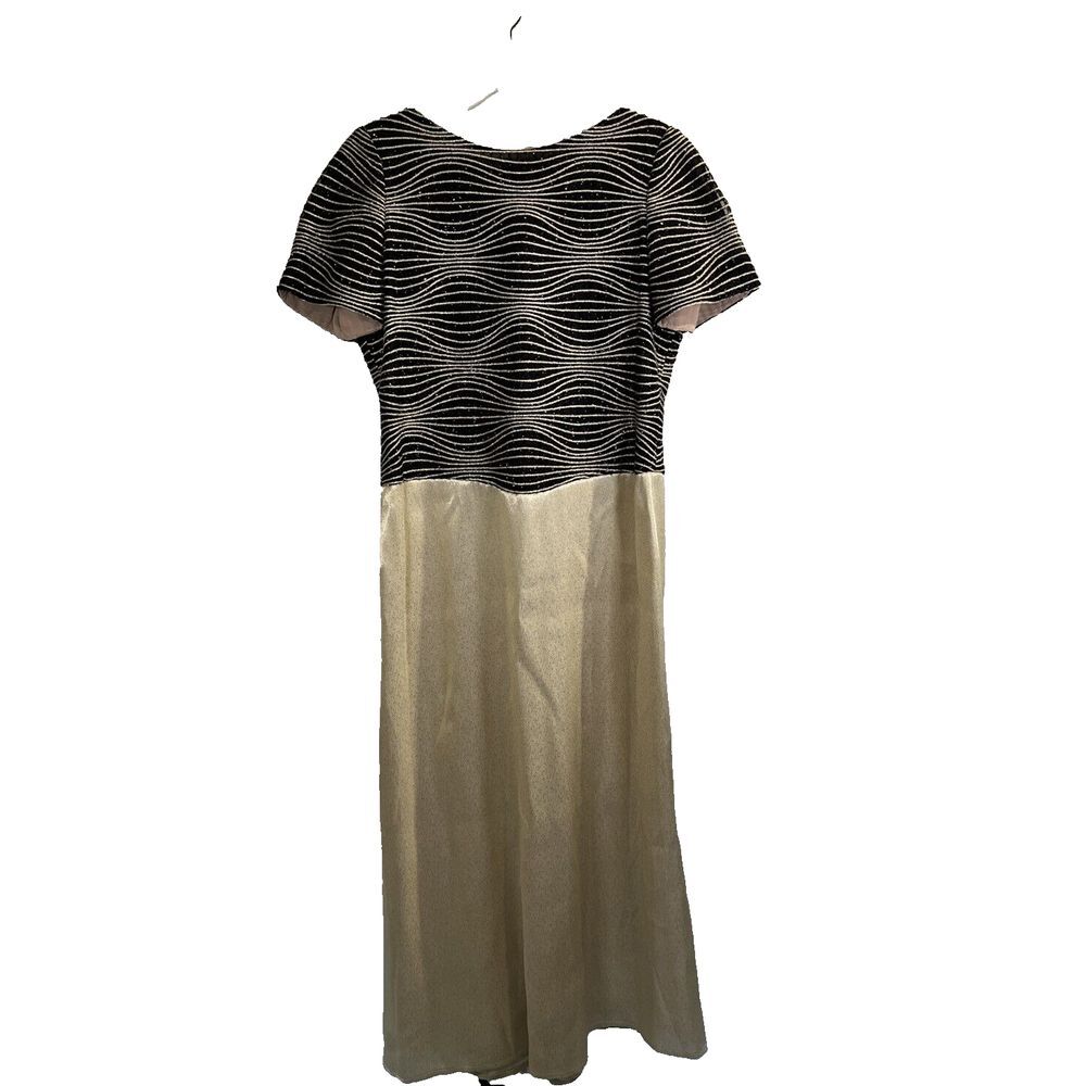 Carolina Herrera Black & Gold Two-Tone Midi Dress